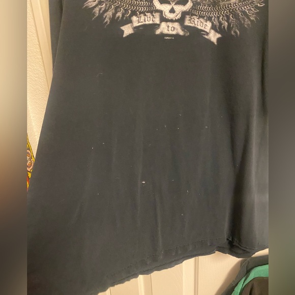 Harley Davidson skull perfectly distressed thrashed tee 2005 vintage y2k - Picture 3 of 7